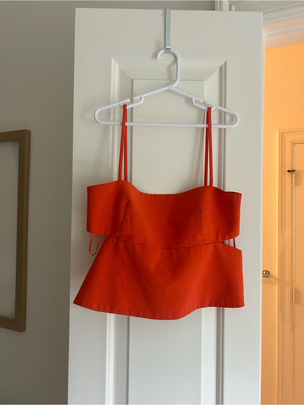 Zara Women's Red Peplum Cami Top